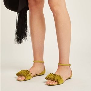 Samuele Failli Alexandra Ruffled Suede Sandals